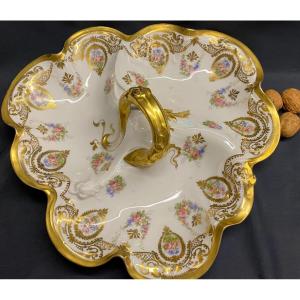 Plat Serviteur Ou Mendiant En Porcelaine de J Poyat