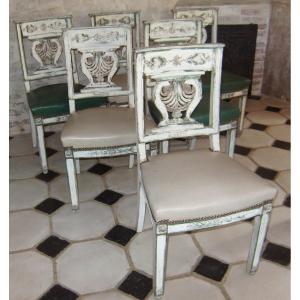 Series Of Six Painted Chairs