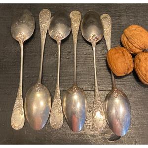 6 Small Silver Spoons