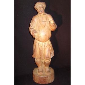 Statue En Bois, Jovial Artisan