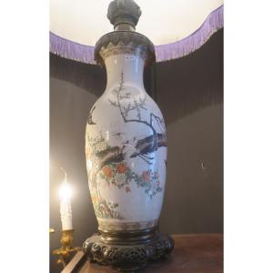 Large Chinese Vase Mounted As A Lamp