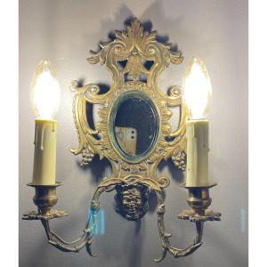 Pair Of Bronze Wall Lights