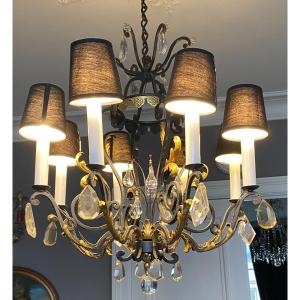 19th Century Wrought Iron Chandelier