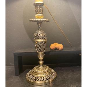 19th Century Openwork Bronze Candlestick