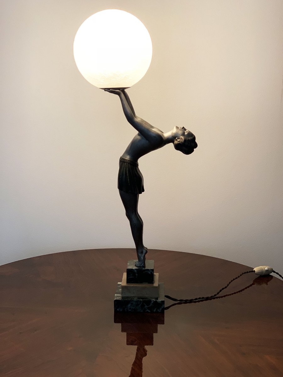 Art Deco Lamp - The Dancer - Signed Ballesti-photo-2