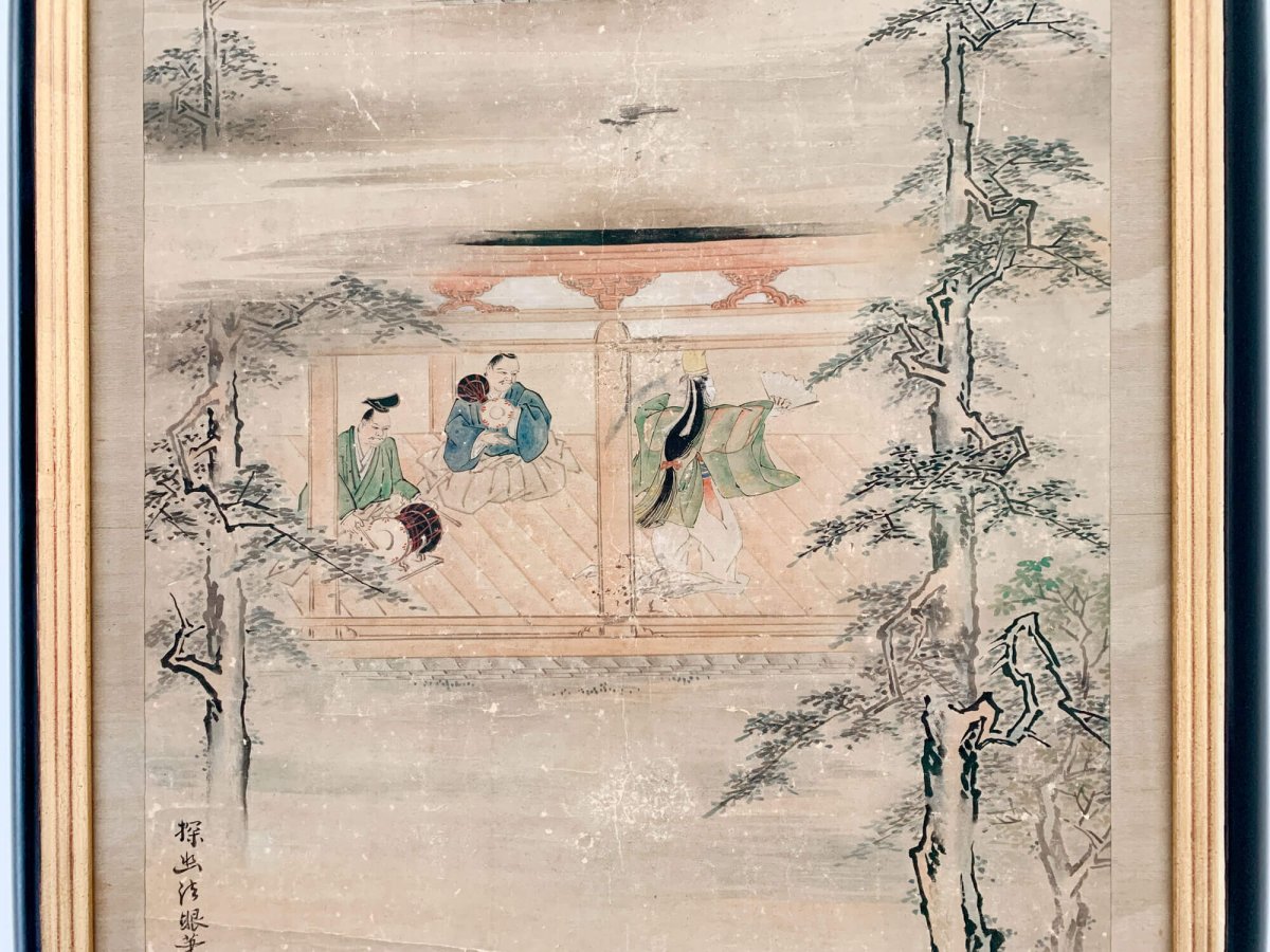 Great Painting On Rice Paper - 135x64 Cm - Asia Nineteenth Century-photo-2