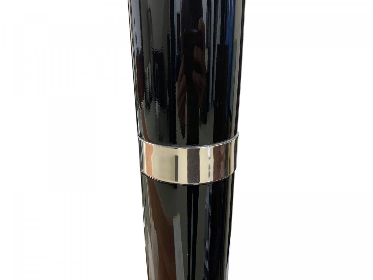 Art Deco Floor Lamp - Chrome & Black Piano-photo-3