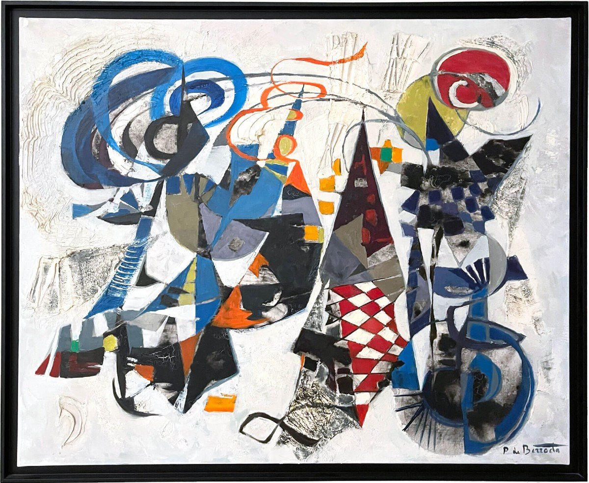 Large Abstract Painting - Pierre De Berroeta (1914 - 2004)