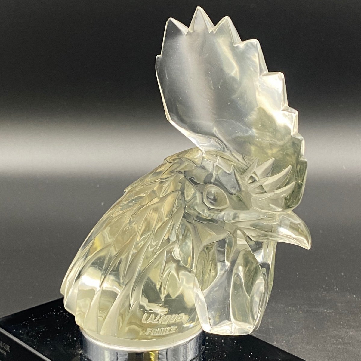 A Pair Of Rooster Head Mascots By R.lalique -photo-1