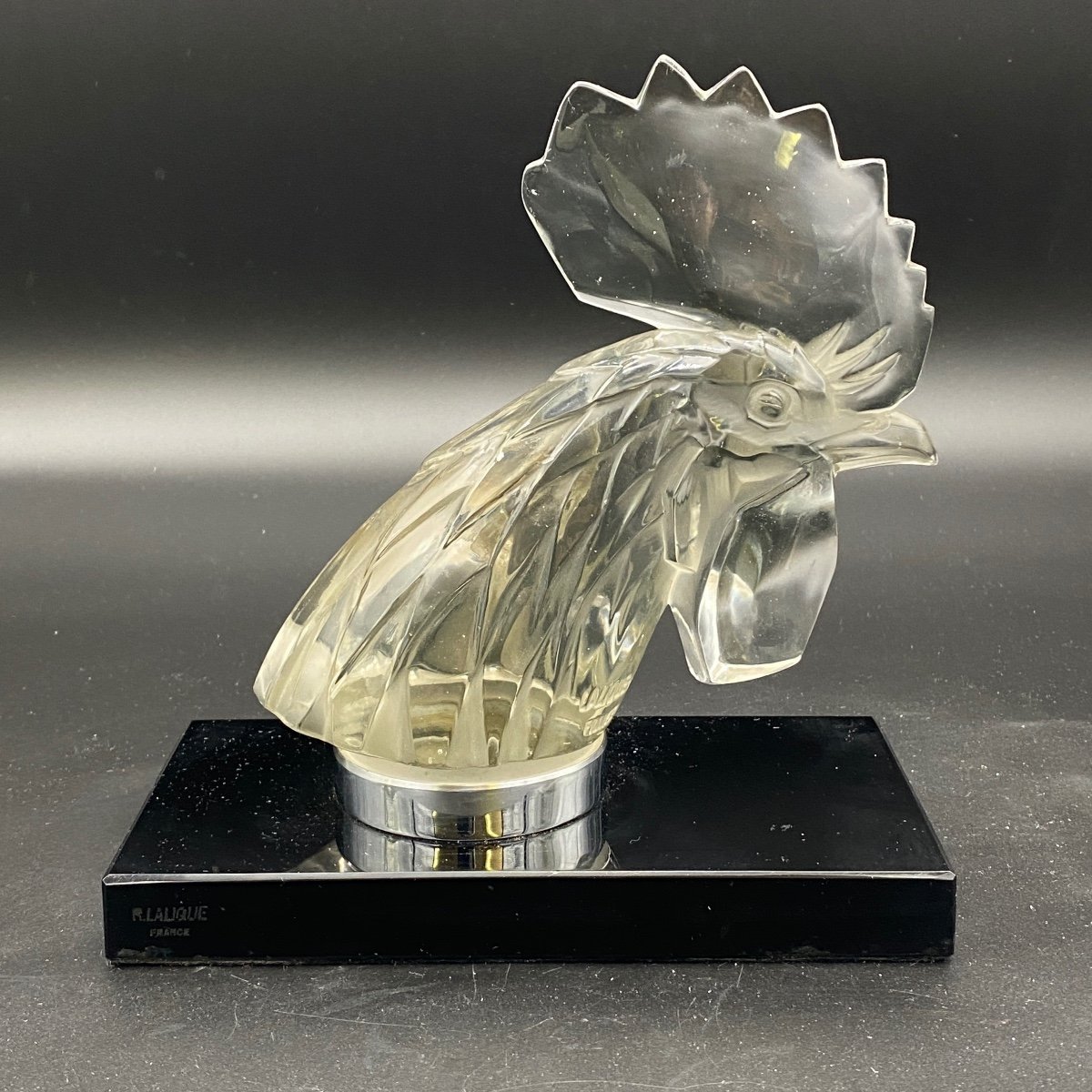 A Pair Of Rooster Head Mascots By R.lalique -photo-7