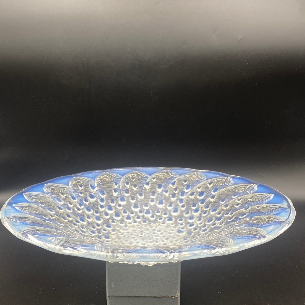 A R.lalique Roscoff Plate In Opalescent Glass.-photo-4