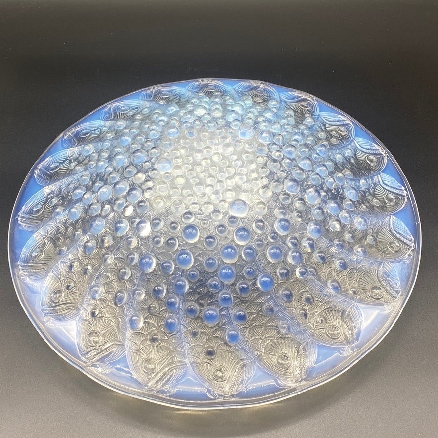 A R.lalique Roscoff Plate In Opalescent Glass.-photo-1