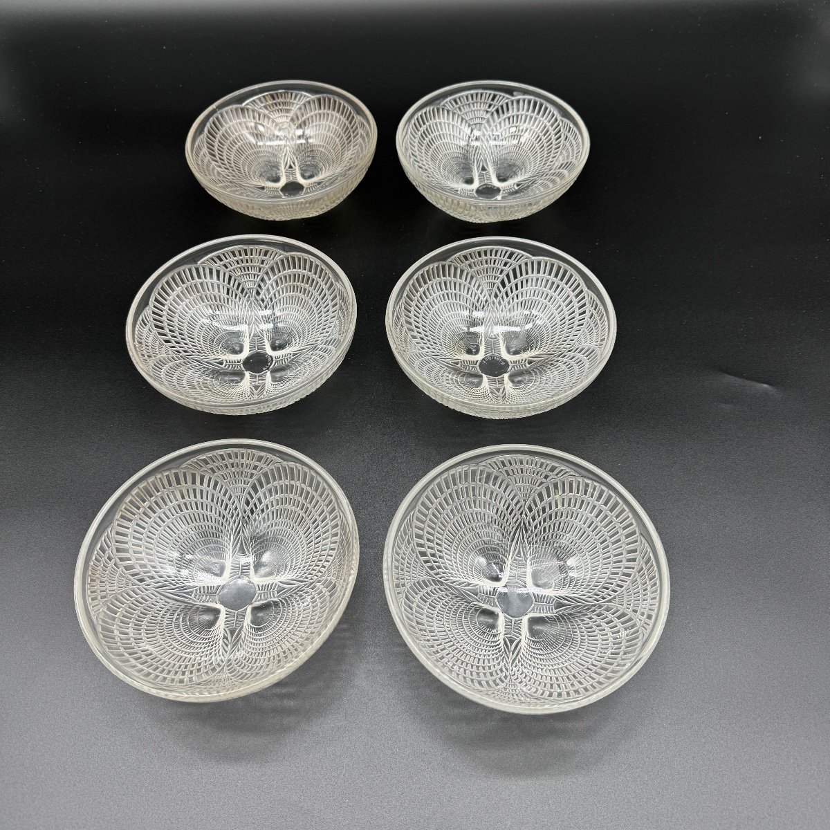 Six Coupelles Coquilles De R.lalique -photo-2