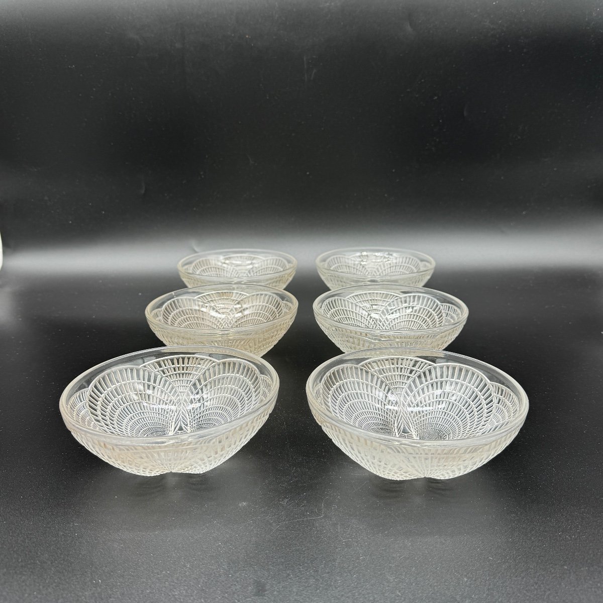 Six Coupelles Coquilles De R.lalique -photo-3