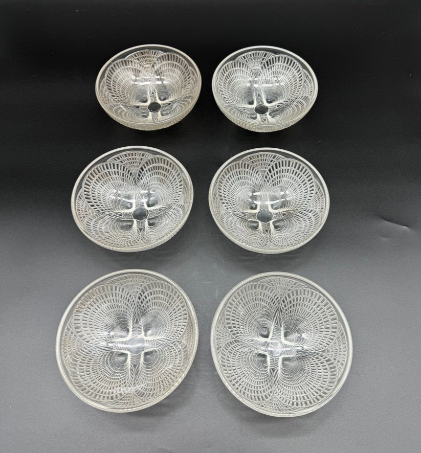 Six Coupelles Coquilles De R.lalique 