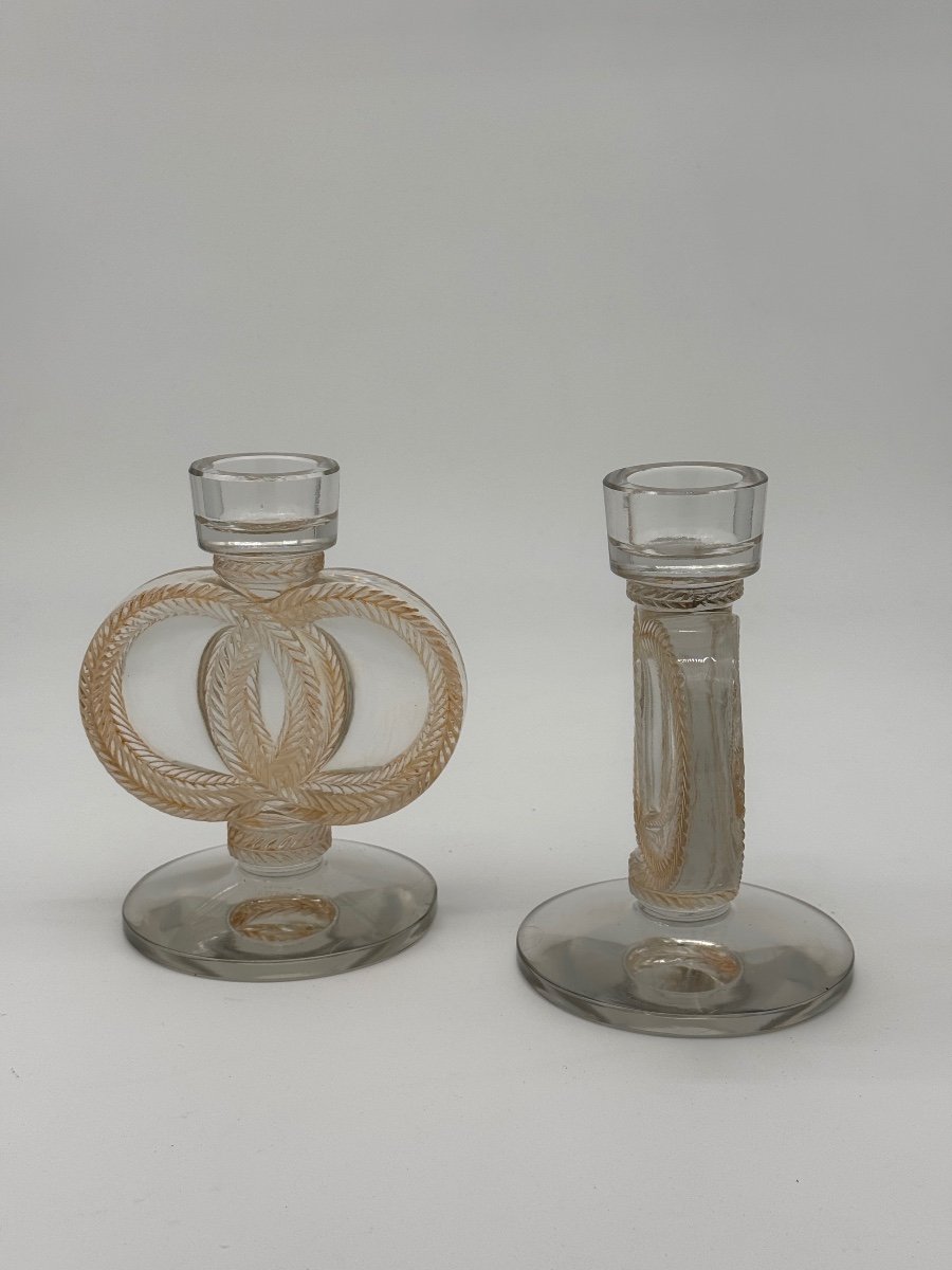 A Pair Of Malmaison Candlesticks By Lalique-photo-2