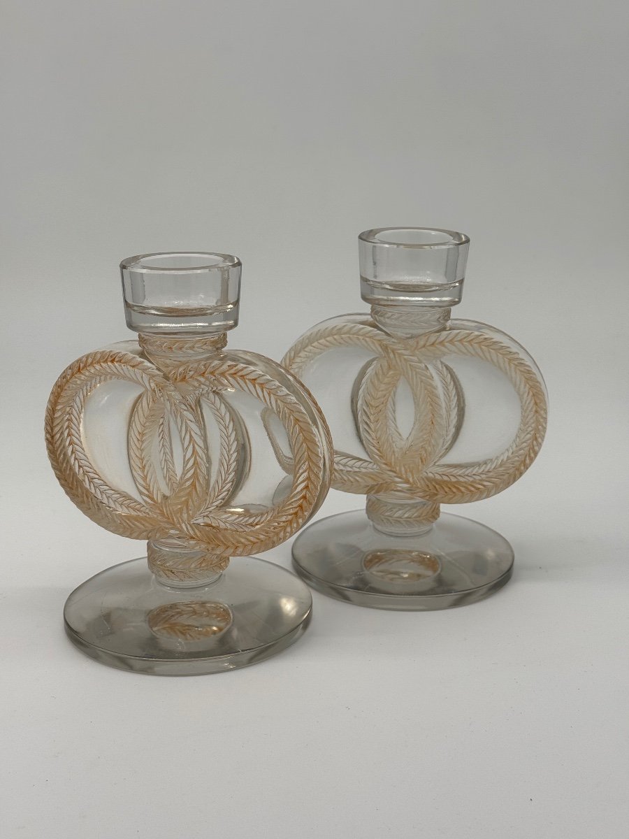 A Pair Of Malmaison Candlesticks By Lalique-photo-4