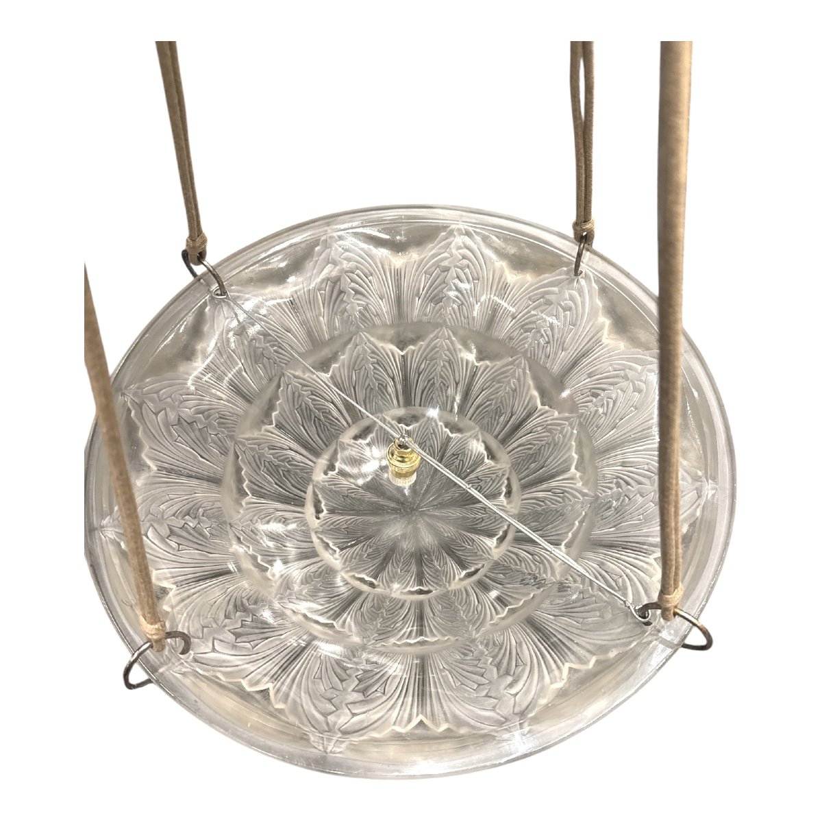  A Gaillon R.lalique Glass Chandelier -photo-2