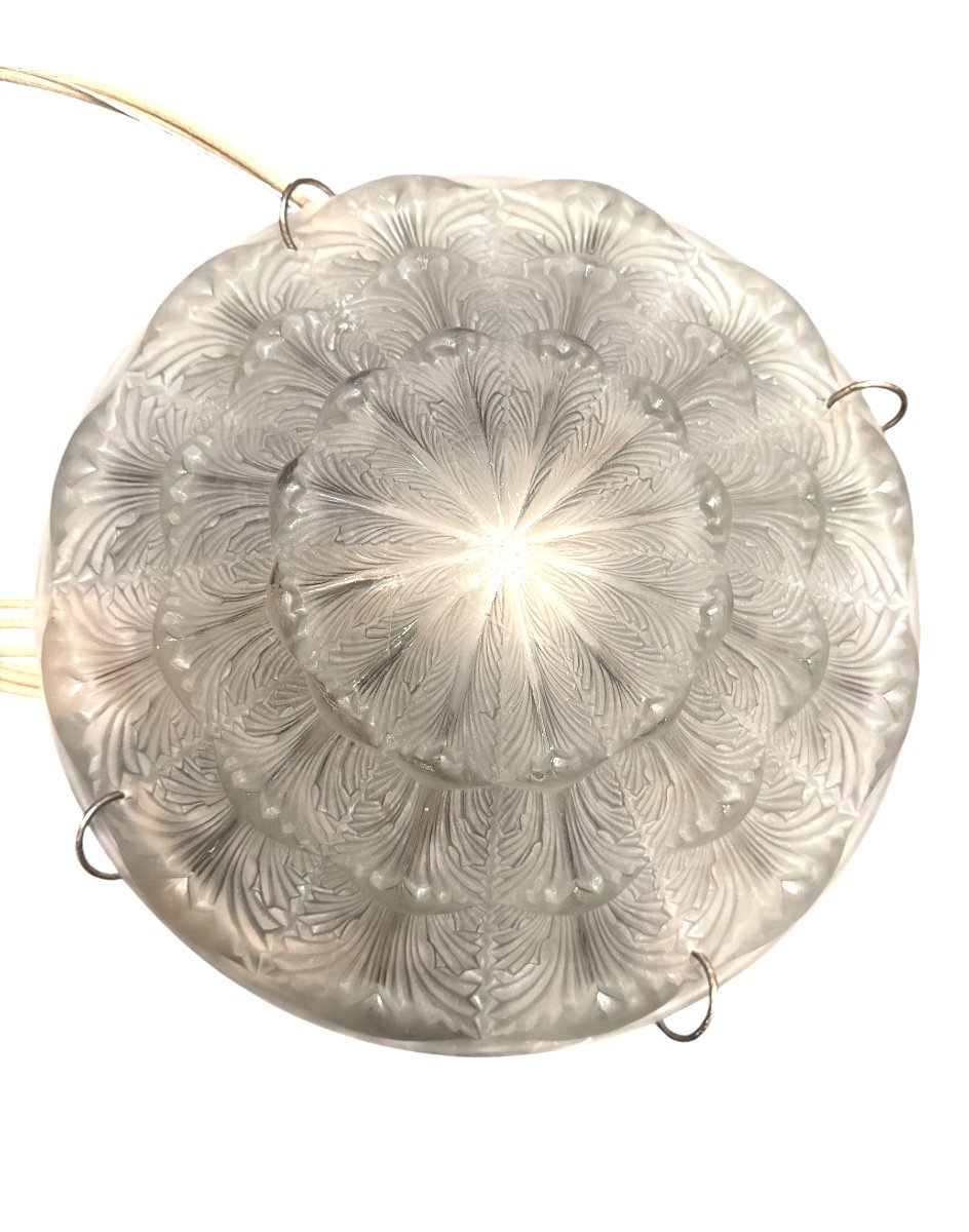  A Gaillon R.lalique Glass Chandelier -photo-4