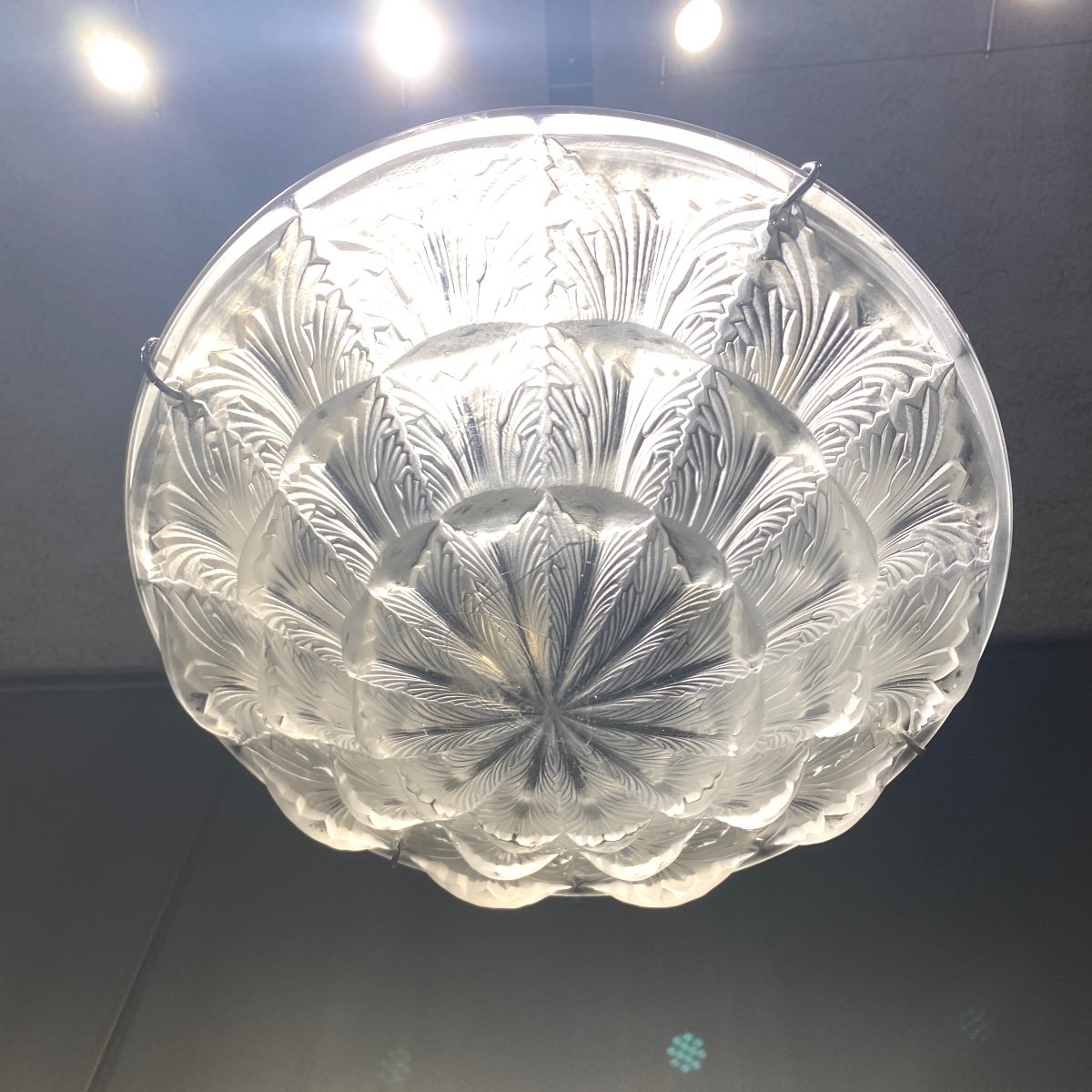  A Gaillon R.lalique Glass Chandelier -photo-4