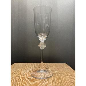 10  Champagne Flutes From The Roxane Glass Service  By Maison  Lalique.