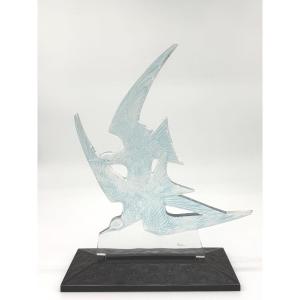 A Swallows Decorative Motif By R.lalique