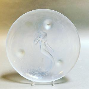 Trépied Sirène En Verre Blanc De R.lalique