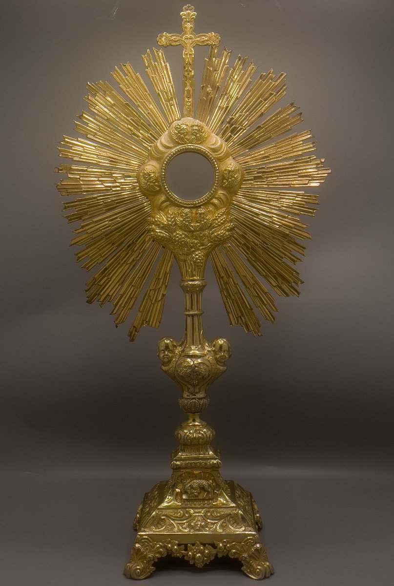 Proantic: Monstrance In Silver Vermeil 950/1000