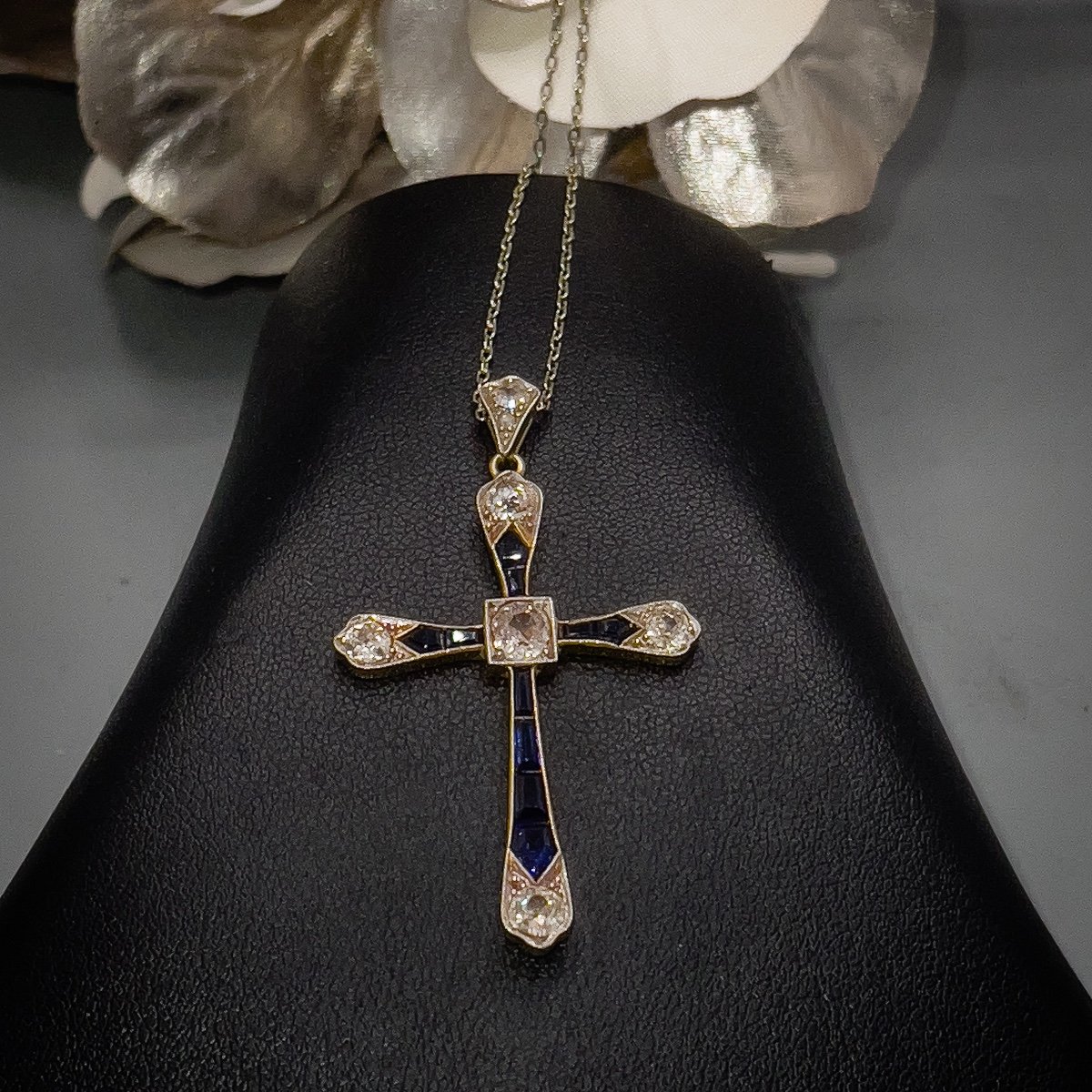 Art deco on sale cross necklace