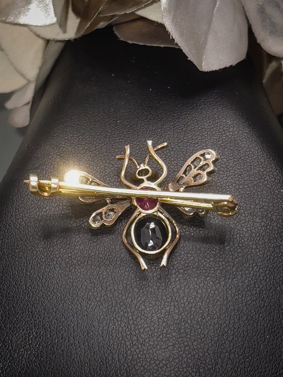 Belle Epoque, Insect Brooch In 18k Yellow Gold-photo-2