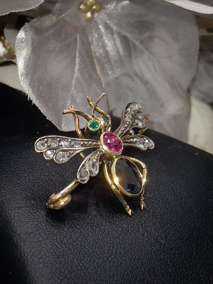 Belle Epoque, Insect Brooch In 18k Yellow Gold-photo-1