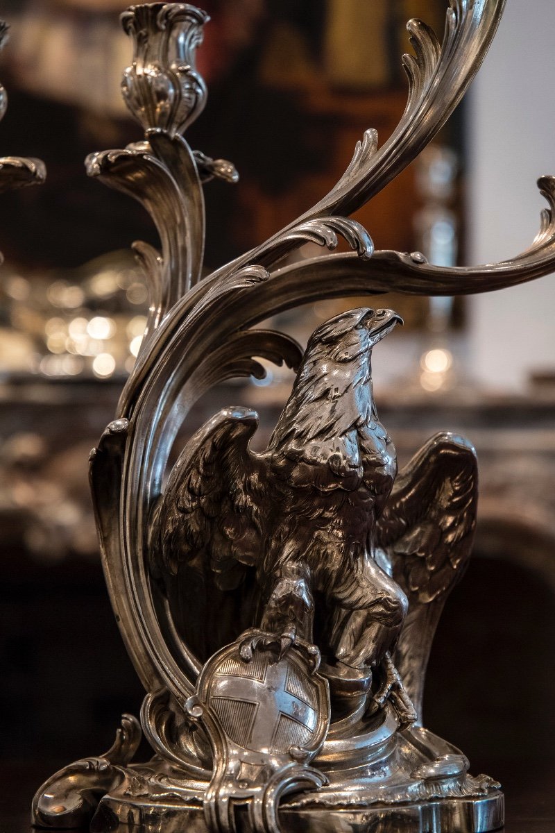 Pair Of Lamps From The Wedding Service Of Princess Maria Letizia Bonaparte-photo-2