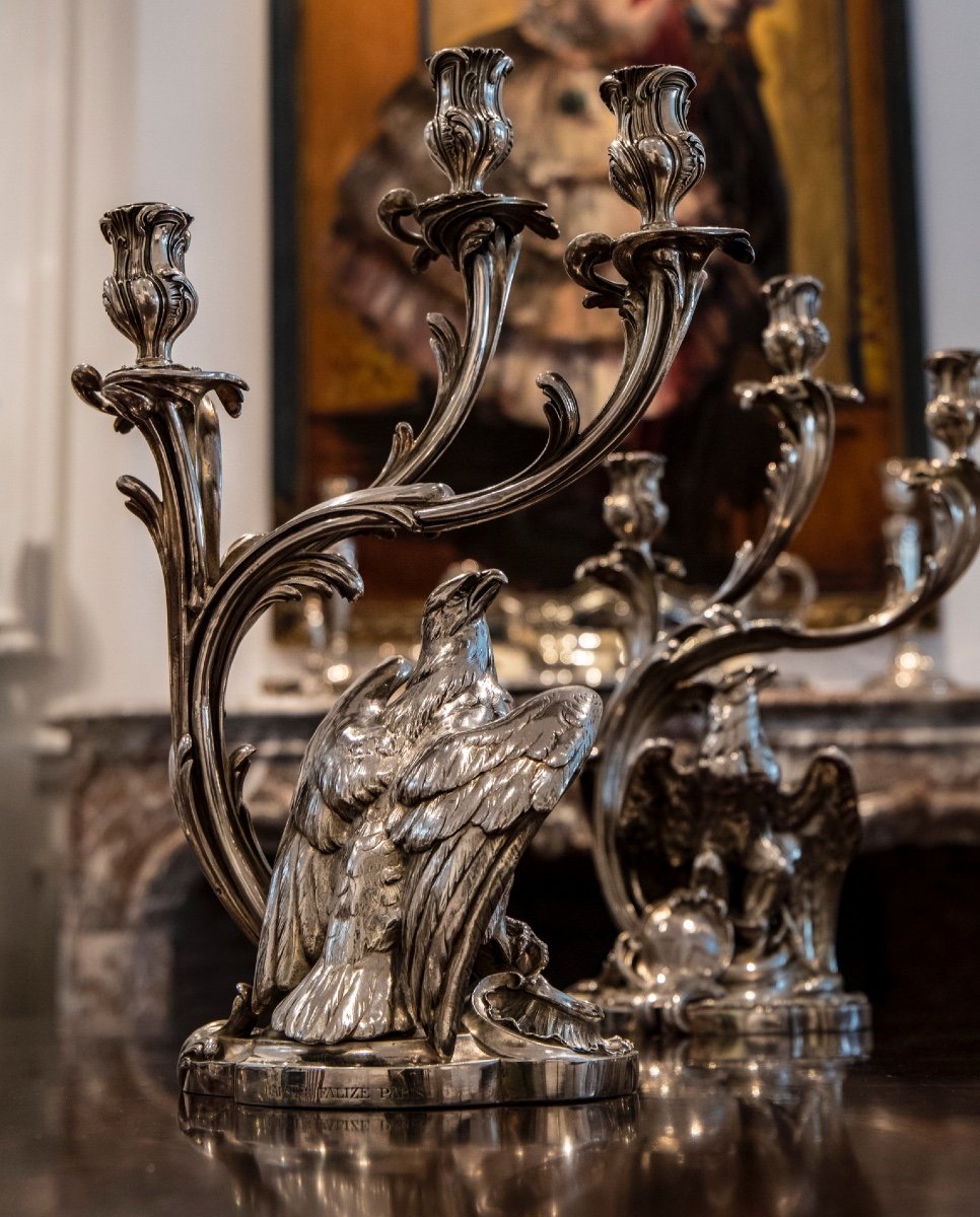 Pair Of Lamps From The Wedding Service Of Princess Maria Letizia Bonaparte