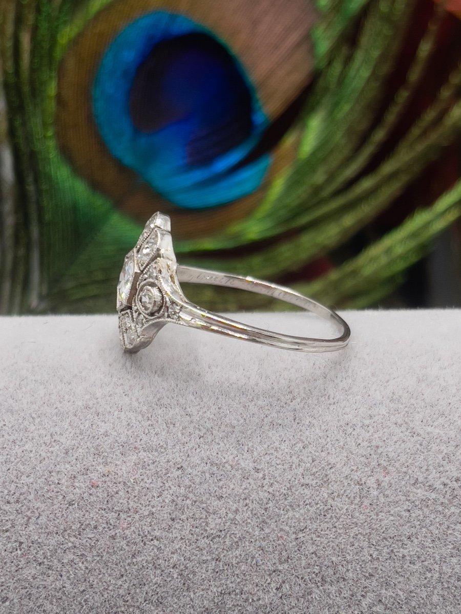 Art Deco Platinum Ring-photo-4