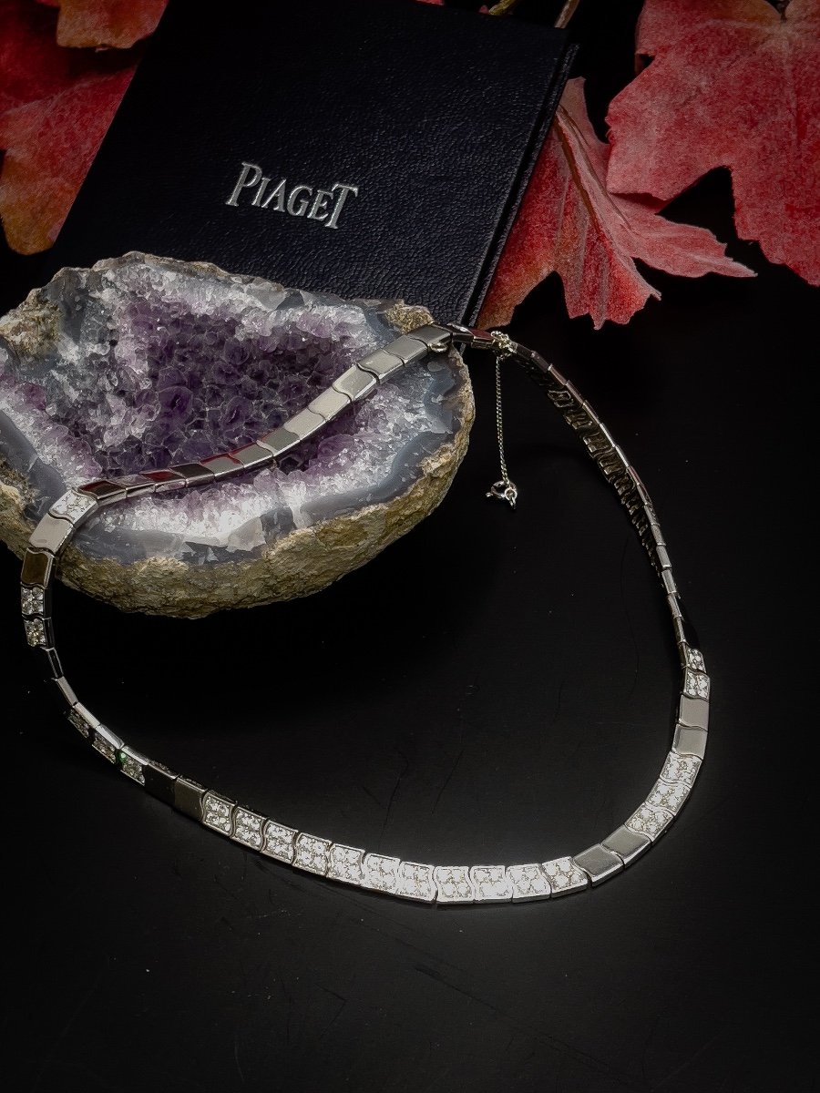 Piaget, Collier En Or Blanc 750/1000-photo-3