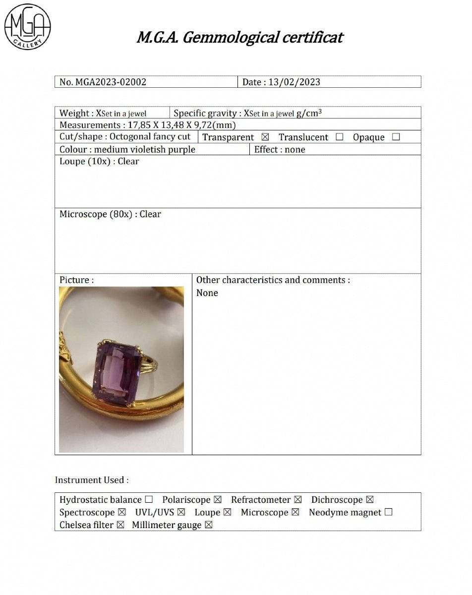 Vintage Ring In 18k Yellow Gold, Set With An Amethyst-photo-3