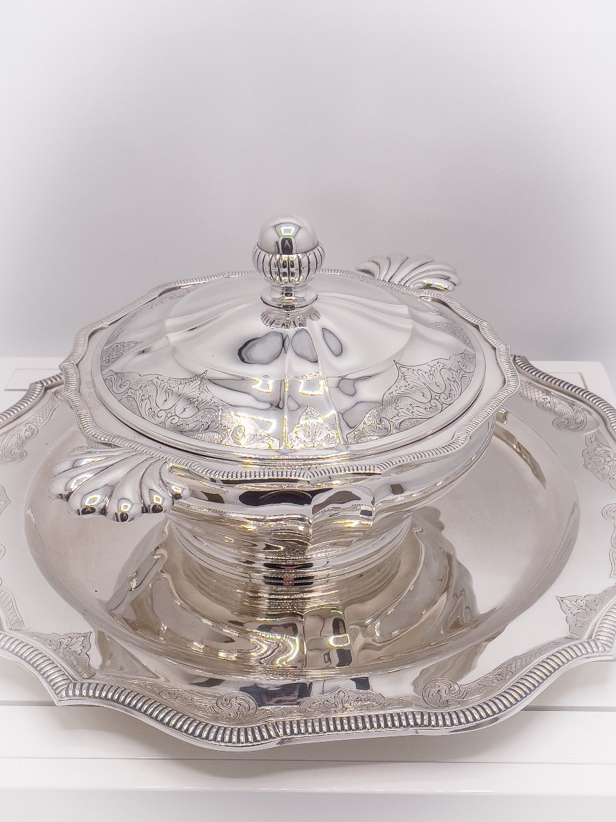 Altenloh, Vegetable Dish And Large Round Dish In Sterling Silver-photo-3