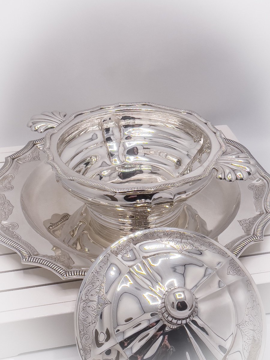 Altenloh, Vegetable Dish And Large Round Dish In Sterling Silver-photo-3