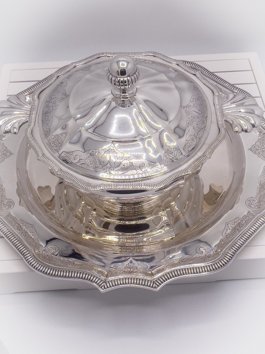 Altenloh, Vegetable Dish And Large Round Dish In Sterling Silver-photo-4