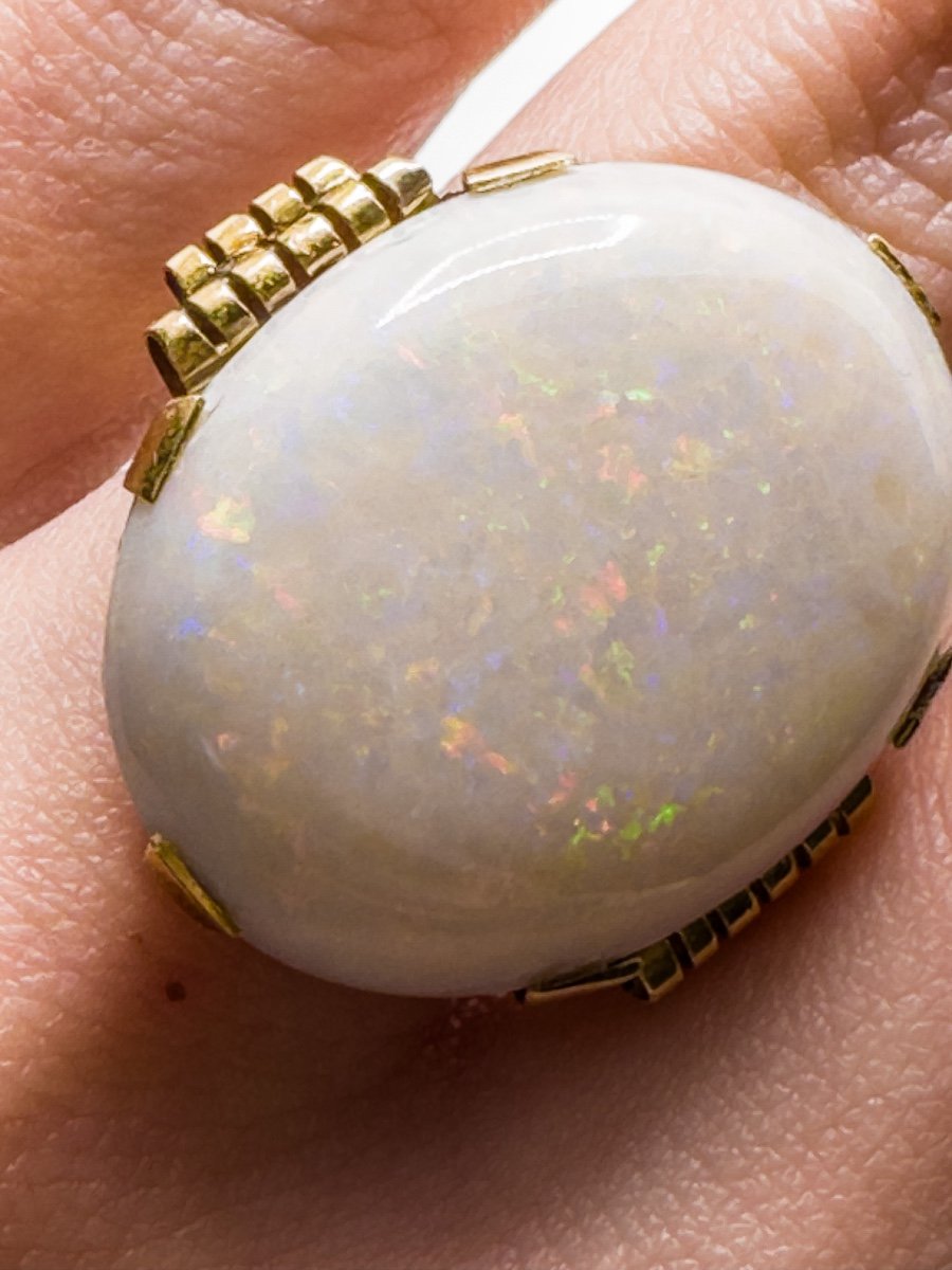 Bague Sertie D’une Opale Australienne De 19 Carats-photo-5