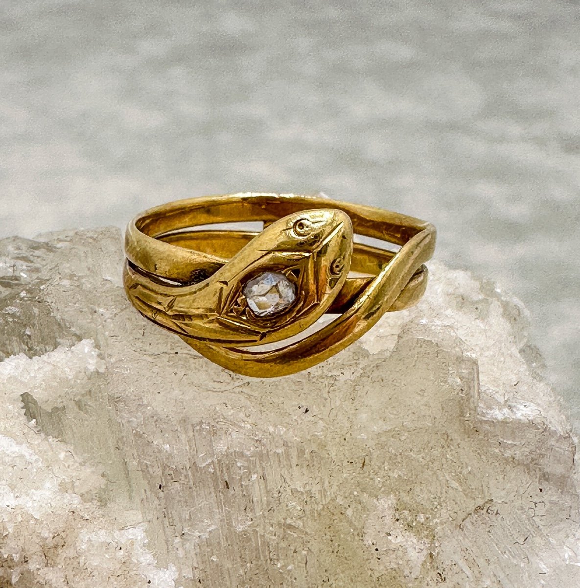 Bague Serpent D’époque Napoléon III En Or 18 K -photo-2