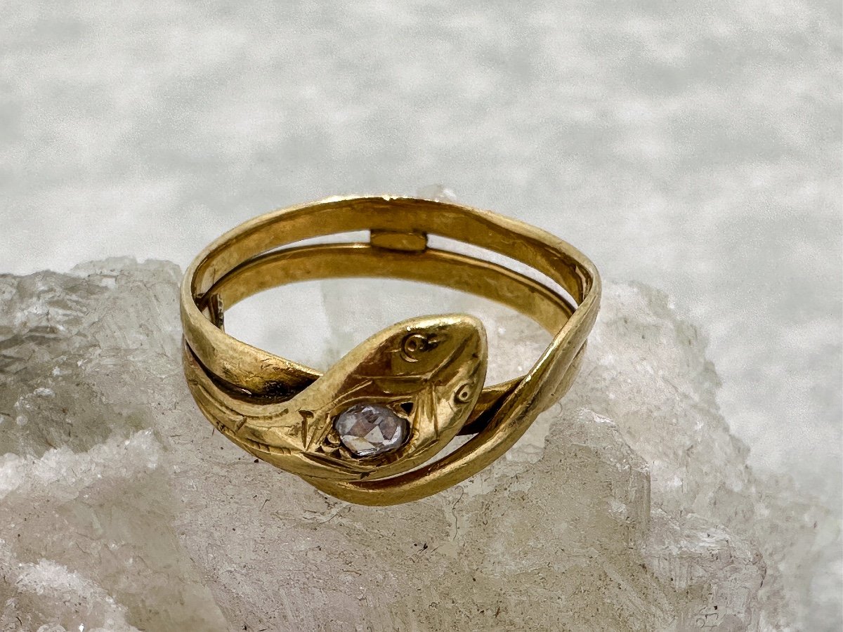 Bague Serpent D’époque Napoléon III En Or 18 K -photo-3