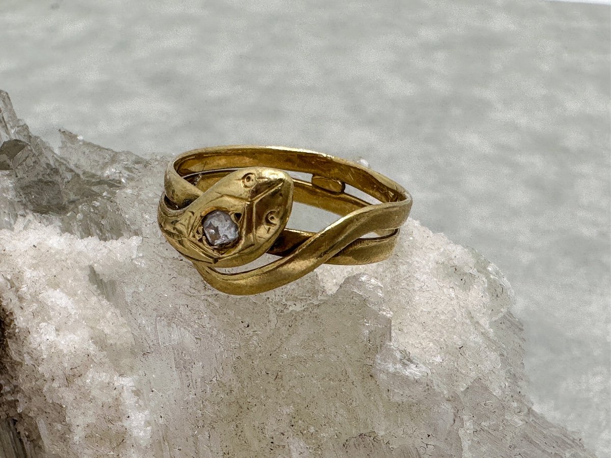 Bague Serpent D’époque Napoléon III En Or 18 K -photo-1