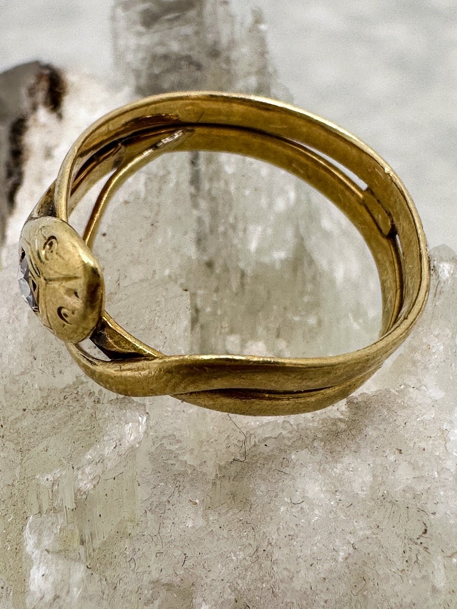 Bague Serpent D’époque Napoléon III En Or 18 K -photo-4