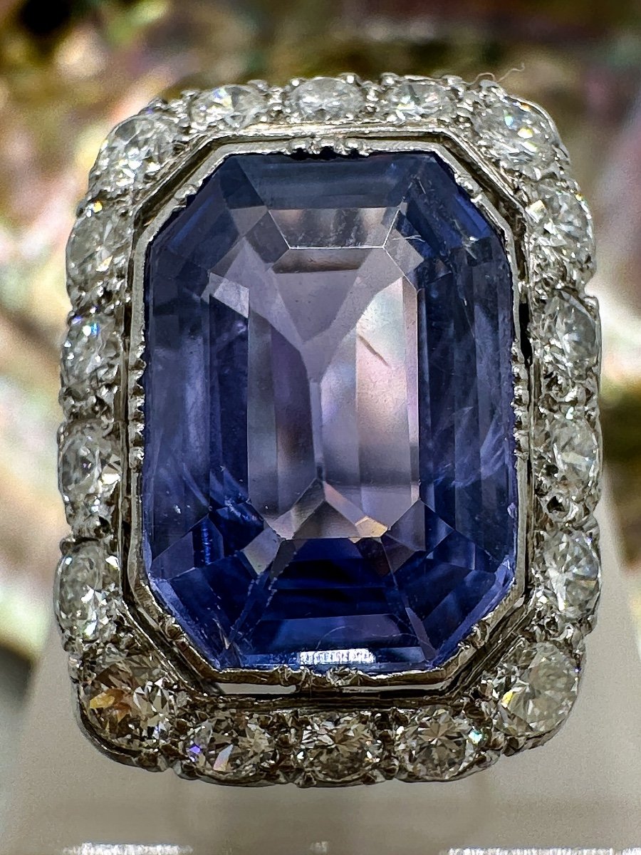  10.25 Carat Ceylon Sapphire Ring-photo-2