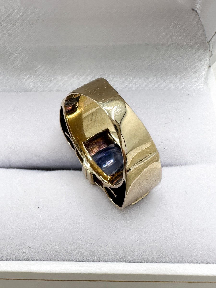 Sapphire And Diamond Tank Ring-photo-2