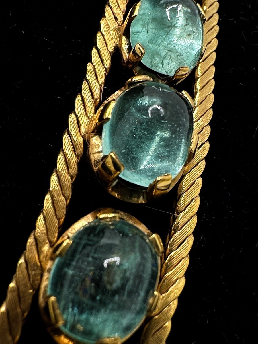 Necklace In 18k Yellow Gold Set With Emeralds-photo-3