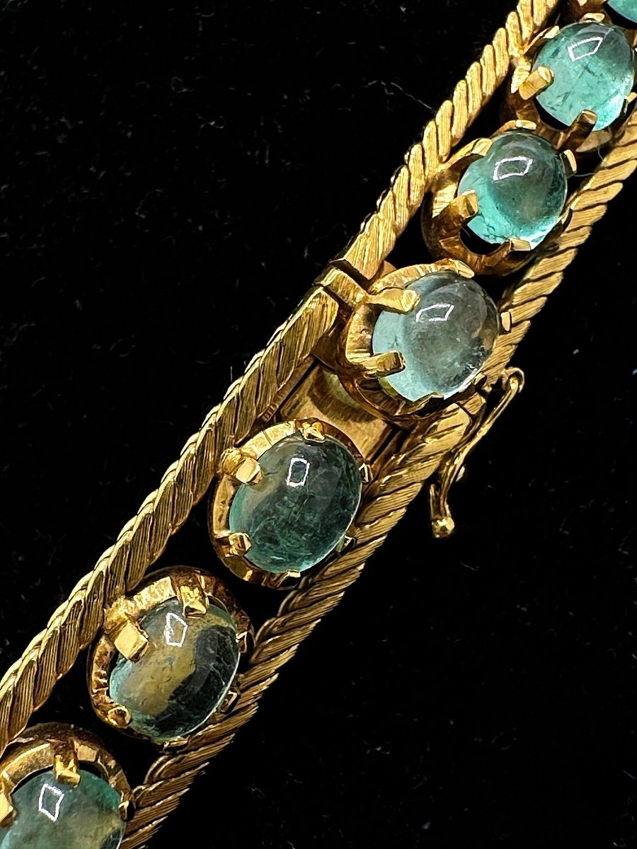 Necklace In 18k Yellow Gold Set With Emeralds-photo-4