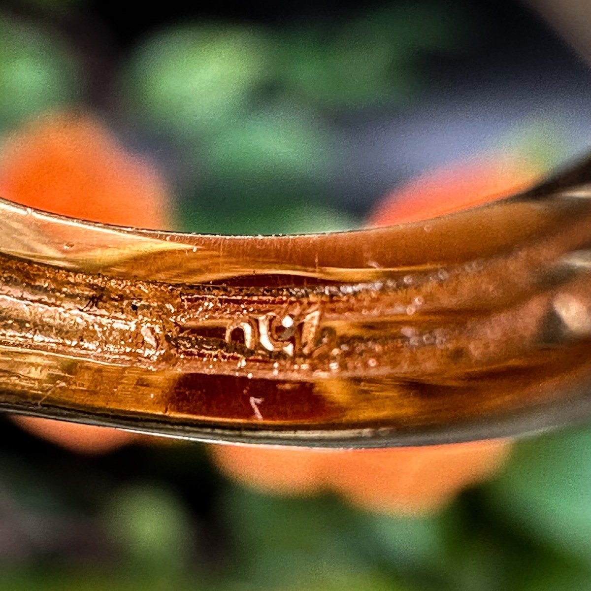 Vintage “sun” Ring In 18k Gold, Set With A Coral-photo-3