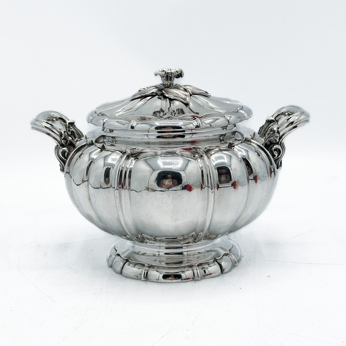 Large Sugar Bowl In Sterling Silver-photo-2